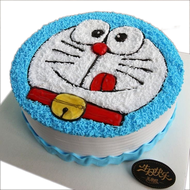 Buy White Pink Doraemon Cream Photo Cake-Doraemon Delicious Poster Cake-sonthuy.vn